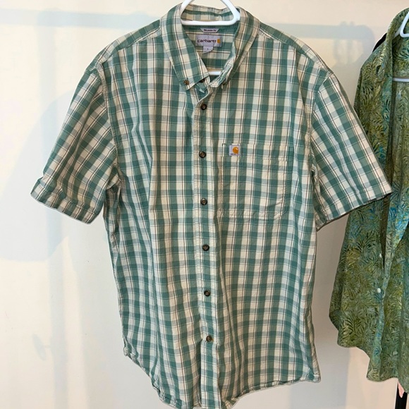 Carhartt plaid short sleeve button up - Picture 1 of 4
